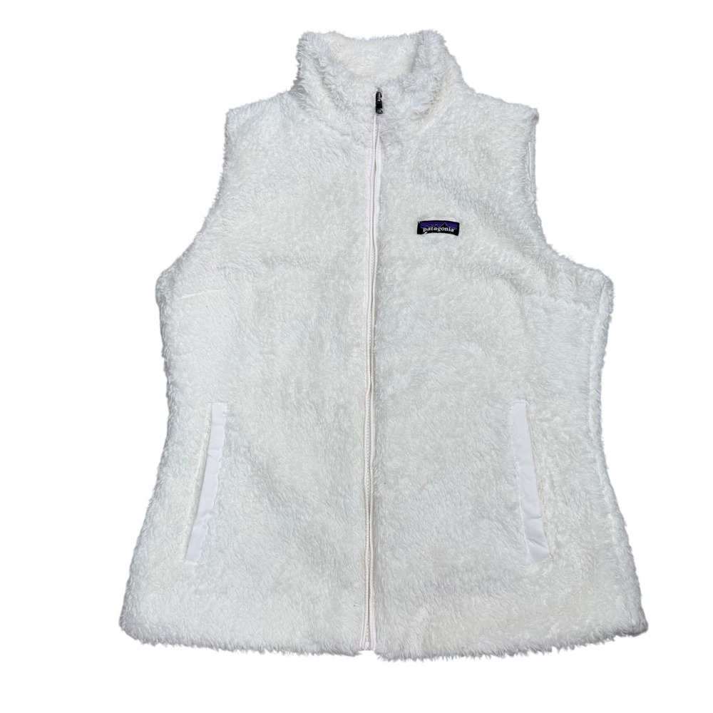 Patagonia (White) Los Gatos Fleece Vest Women Large Outdoor Fall/Winter